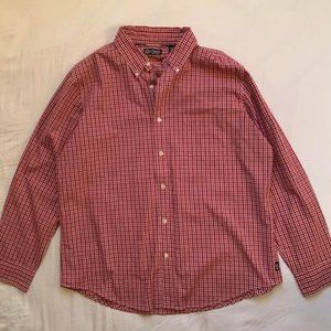 Chaps Red Gingham Long Sleeve Button Up